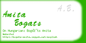 anita bogats business card